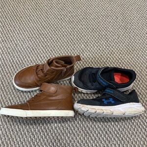 Brown and Black Kids Shoes Set